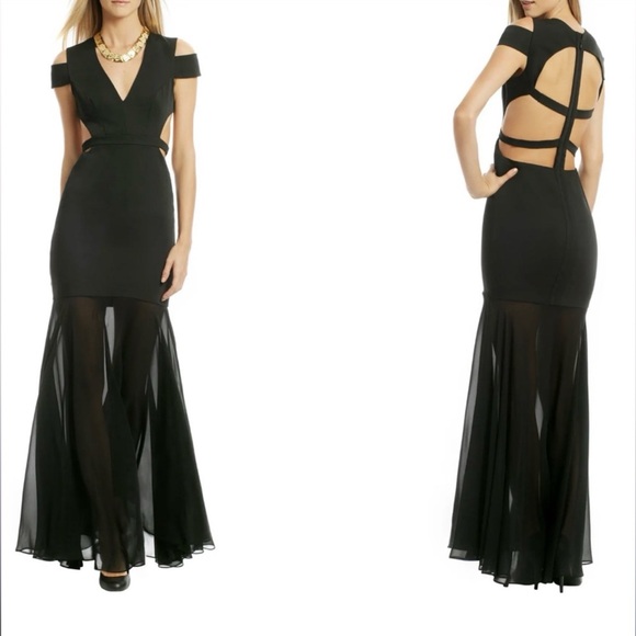 BCBGMaxAzria | Ava Cold Shoulder Cut-Out Full Length Formal Dress - Picture 1 of 13